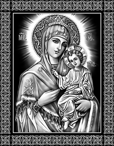 Икона Пресвятая Богородица - картинки для гравировки